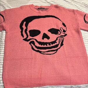 Simplee Apparel Pink Skull Sweater